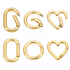 6Pcs 3 Styles Brass Spring Gate Rings KK-GA0002-11-1
