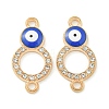 Alloy Blue Enamel Evil Eye Connector Charms ENAM-S003-03D-1