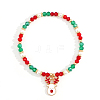 Christmas Theme Glass Beads Charms Bracelets VT5394-2-1