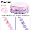 2 Rolls 2 Styles Heart & Flower Polyester Lace Ribbon OCOR-PH0004-66B-2