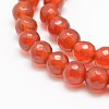 Faceted Natural Agate Beads Strands G-F447-8mm-C13-3