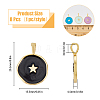 HOBBIESAY 8Pcs 8 Colors Brass Enamel Pendants KK-HY0003-19-2