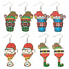 4Pair Christmas Iron Dangle Earrings for Women EJEW-TA00594-1