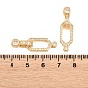 Brass Micro Pave Clear Cubic Zirconia Fold Over Clasps KK-U059-69G-2