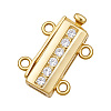 925 Sterling Silver Crystal Rhinestone Box Clasps STER-BC0004-41G-1