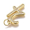 Brass Micro Pave Clear Cubic Zirconia Pendants ZIRC-O035-08G-3