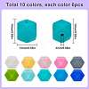 60Pcs 10 Colors Food Grade Eco-Friendly Silicone Beads SIL-SP0001-05-2