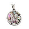 304 Stainless Steel with Paua Shell Pendants STAS-G268-02M-P-2