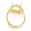 Brass Cubic Zirconia Adjustable Ring Components KK-K266-10G-4