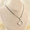 304 Stainless Steel Crescent Moon Star Pendant Twisted Chain Necklaces NJEW-S387-07P-3