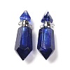 Faceted Glass Perfume Bottle Pendants GLAA-G080-01H-P-1