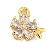 Brass Micro Pave Clear Cubic Zirconia Pendants LS-KK-U015-10G-1