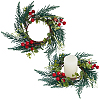 PP Plastic and Foam and Wire Christmas Wreath AJEW-WH20060-21-1