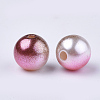 Rainbow ABS Plastic Imitation Pearl Beads X-OACR-Q174-6mm-10-2
