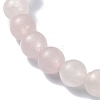 Natural Rose Quartz Round Beaded Stretch Bracelets BJEW-JB09881-06-4