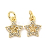 Brass Micro Pave Clear Cubic Zirconia Charms KK-Z044-29G-1