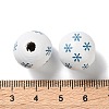 Printed Wood European Beads WOOD-Z002-08F-3