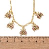 Brass Micro Pave Colorful Cubic Zirconia Ladybug Pendant Necklaces NJEW-A071-08G-5