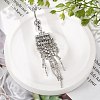 Alloy Crystal Rhinestone Dangle Curved Barbell Belly Rings LS-AJEW-R007-04P-03-2