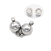 Brass Magnetic Clasps with Loops KK-M058-P-2