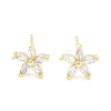 Brass Micro Pave Clear Cubic Zirconia Studs Earring for Women EJEW-S217-F04-1