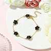 Glass Flower Link Bracelets BJEW-JB10219-03-2