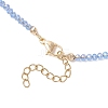 2Pcs 2 Styles Colorful K9 Glass Teardrop Heart Pendant Electroplated Glass Faceted Rondelle Beaded Necklaces NJEW-JN05752-6