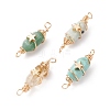 Natural & Synthetic Gemstone Double Terminal Pointed Connector Charms PALLOY-JF01833-1