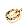 Brass Micro Pave Cubic Zirconia Pendants ZIRC-P123-01G-J02-2