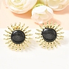 Sun Brass Stud Earrings EJEW-D352-02G-3