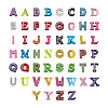 Mixed Color Zinc Alloy Grade A Rhinestone Letter Slide Charms ALRI-TA0001-12-1