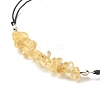 Natural Citrine(Dyed & Heated) Chips Braided Bead Bracelet BJEW-JB08019-11-4