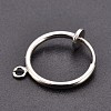 316 Surgical Stainless Steel Clip-on Hoop Earrings X-STAS-S101-15mm-01P-3