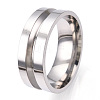 201 Stainless Steel Grooved Finger Ring Settings STAS-WH0039-12E-P-2