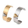 Two Tone 304 Stainless Steel Cuff Bangles BJEW-D465-05A-GP-2