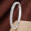 Brass Pave Full Clear Cubic Zirconia Number 2 Hinged Cuff Bangles for Women WGDF143-02-1