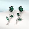 Brass Micro Pave Cubic Zirconia Stud Earrings KK-CBA8324-20P-02-3