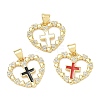 Religion Cross Brass Micro Pave Clear Cubic Zirconia Pendants CU-CBA83A6-03F-G-1