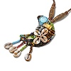 Retro Style Glass & Acrylic & CCB Beads Pendant Necklaces NJEW-Q349-01C-2