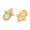304 Stainless Steel Natural White Shell Pendants STAS-L288-01G-02-2