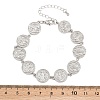 Flat Round with Saint Benedict Brass Link Chain for Women BJEW-K248-06A-P-5