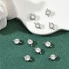 SHEGRACE Brass Pave Clear Cubic Zirconia Flat Round Connector Charms XGRQ3D158-499P-5