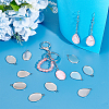 60Pcs 2 Style 304 Stainless Steel Pendant Cabochons Settings for Fashion Jewelry STAS-UN0024-02-1