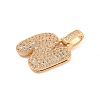 Brass Micro Pave Clear Cubic Zirconia Pendants KK-B099-01G-N-2