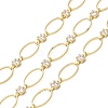 Handmade Brass Pave Clear Cubic Zirconia Oval Link Chains CHC-G027-02LG-1