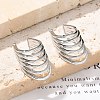 Brass Cuff Earrings for Women EJEW-U036-02P-3