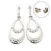 Brass Micro Pave Clear Cubic Zirconia Dangle Stud Earrings EJEW-M103-10P-4