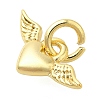 Heart with Wing Rack Plating Brass Pendants Charms KK-S396-17-2