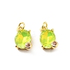 Oval Brass Micro Pave Cubic Zirconia Pendants KK-L237-020G-01-1