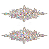 Flower Glitter Glass Hotfix Rhinestone FIND-WH0050-29A-1
